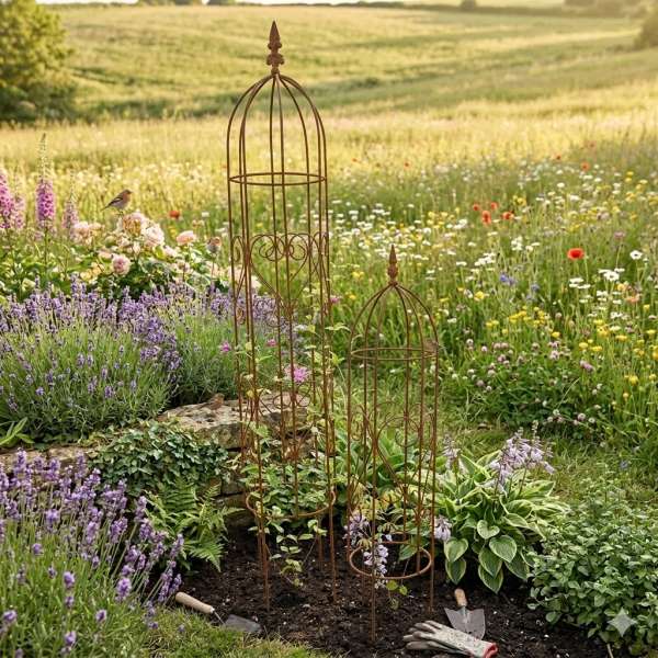 Wunderschöne Rankhilfe Obelisk im 2er Set